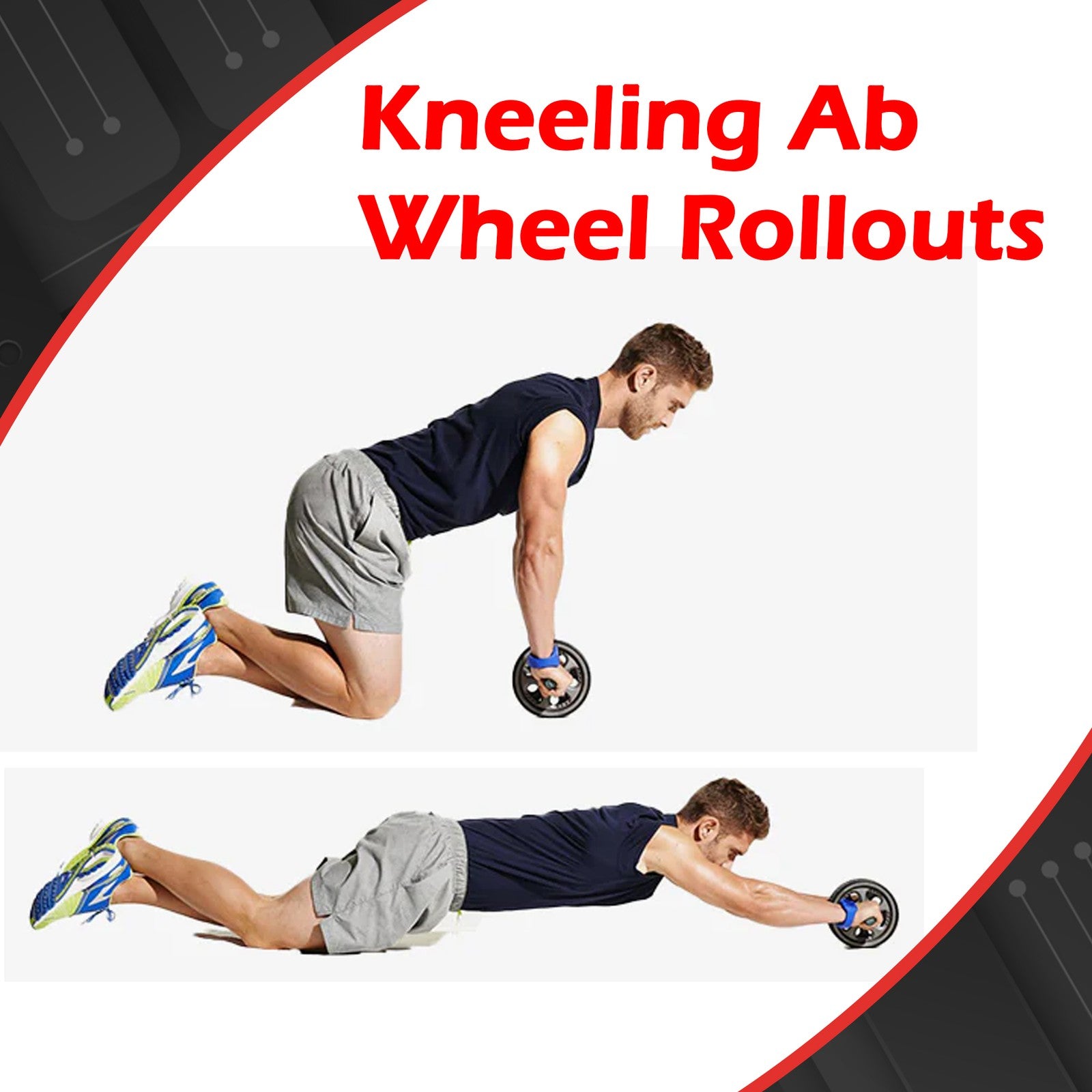 Abdominal Exercise Ab Roller Wheel Strength Training Workout Home Gym Foam Abs