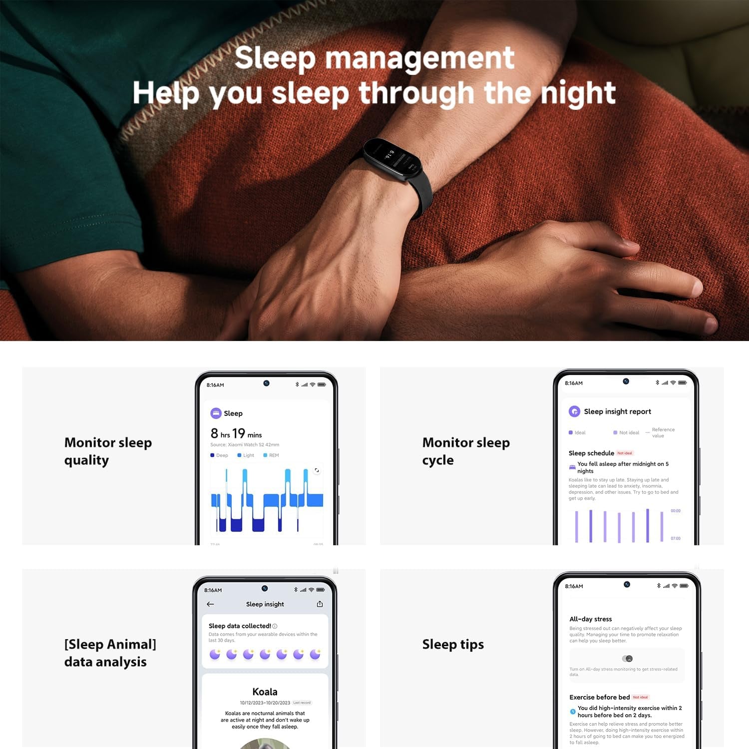 Smart Band 9 Fitness Tracker, 1.62" AMOLED Display, 21-Day Battery, 150+ Sports Modes, Heart Rate & Spo₂ Monitoring, Sleep Tracker, 5ATM Waterproof, Mi Fit App, 2-Year Warranty – Midnight Black