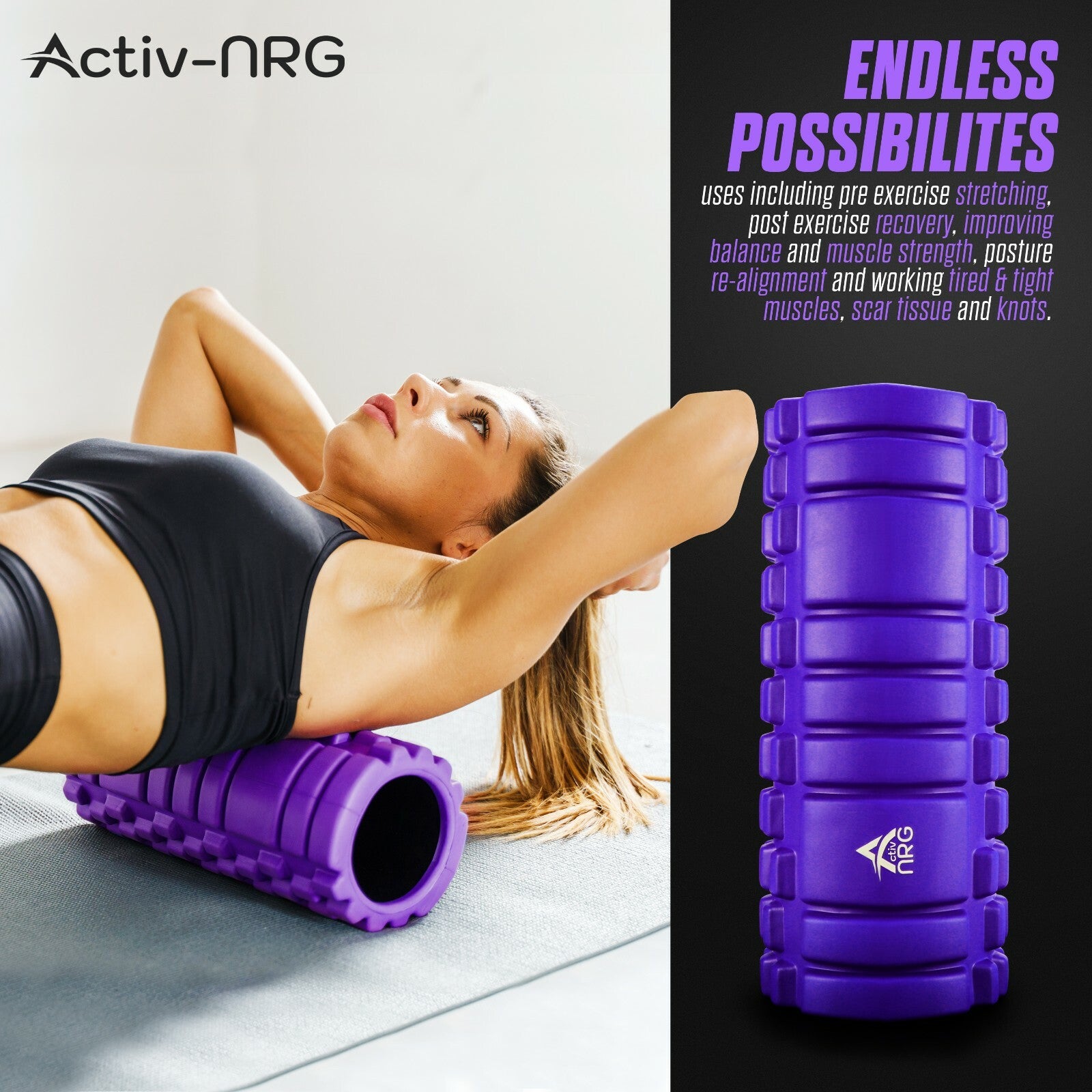 Foam Fitness Roller for Deep Tissue Massage Grid Muscle Trigger Point Muscles