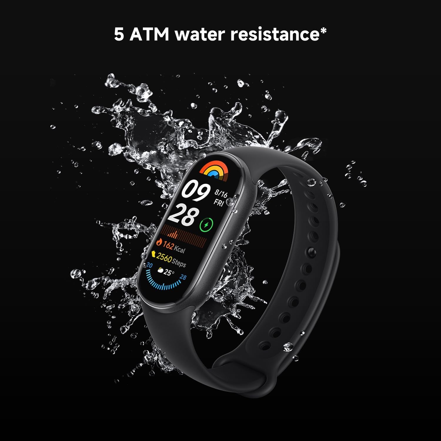 Smart Band 9 Fitness Tracker, 1.62" AMOLED Display, 21-Day Battery, 150+ Sports Modes, Heart Rate & Spo₂ Monitoring, Sleep Tracker, 5ATM Waterproof, Mi Fit App, 2-Year Warranty – Midnight Black
