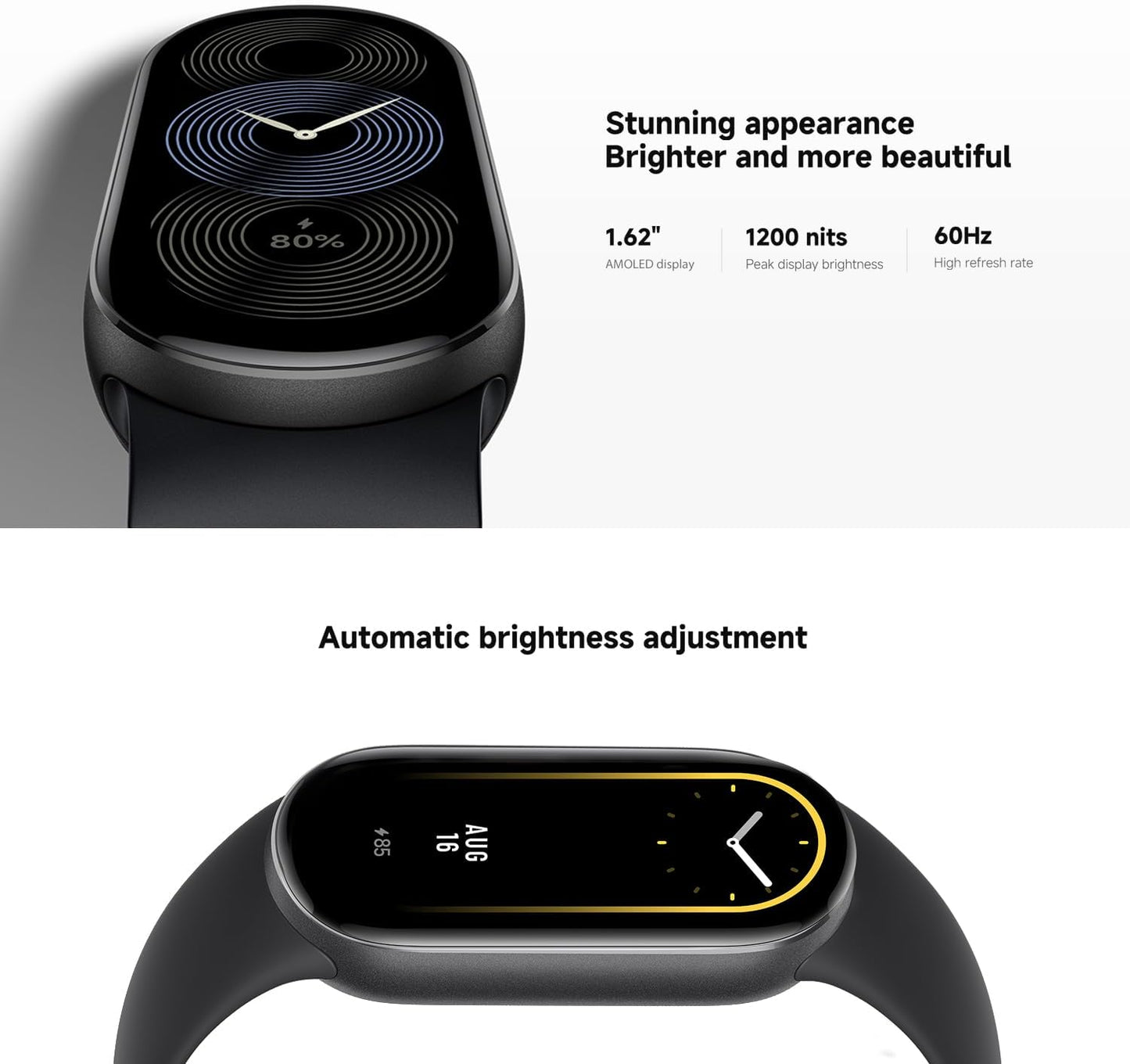 Smart Band 9 Fitness Tracker, 1.62" AMOLED Display, 21-Day Battery, 150+ Sports Modes, Heart Rate & Spo₂ Monitoring, Sleep Tracker, 5ATM Waterproof, Mi Fit App, 2-Year Warranty – Midnight Black