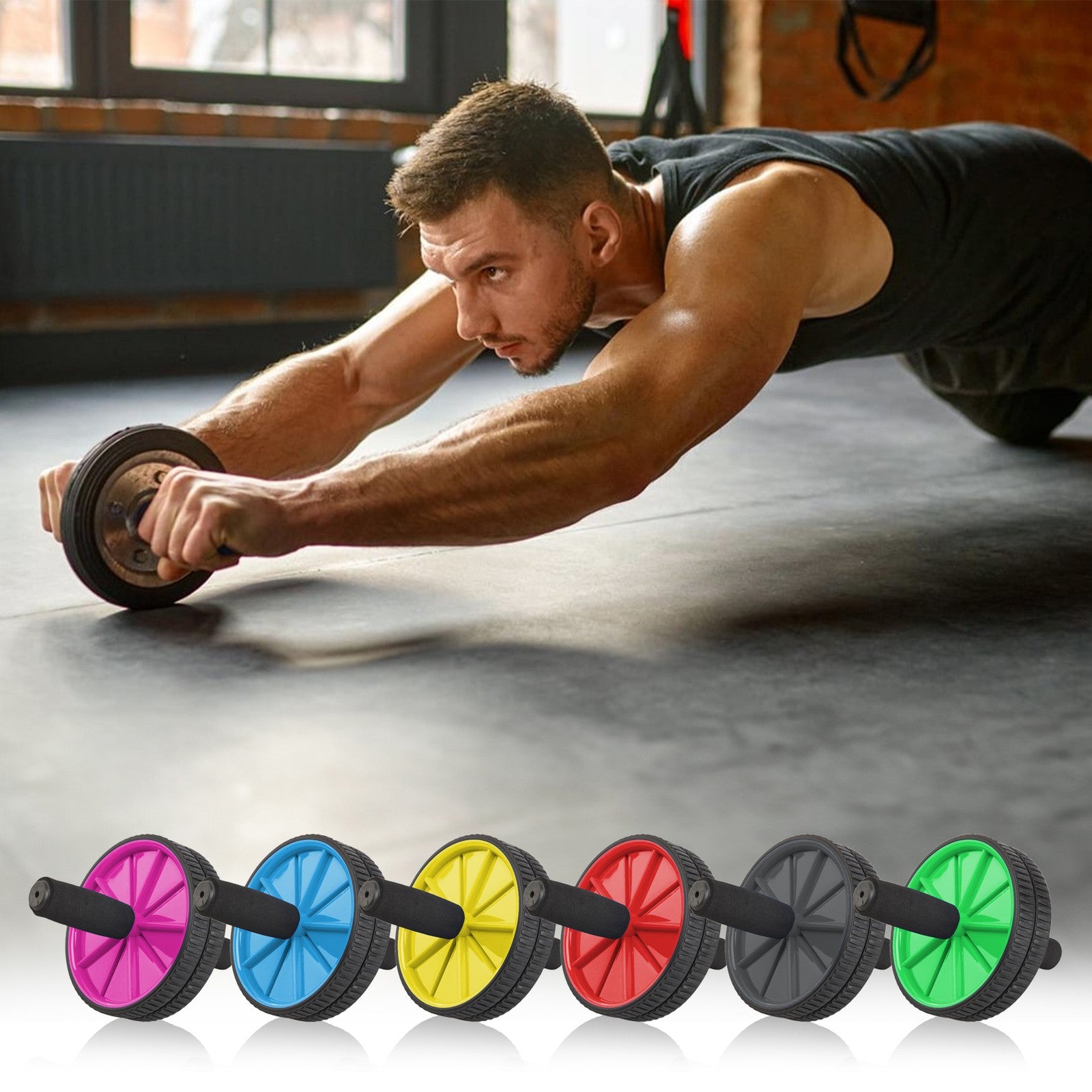 Abdominal Exercise Ab Roller Wheel Strength Training Workout Home Gym Foam Abs