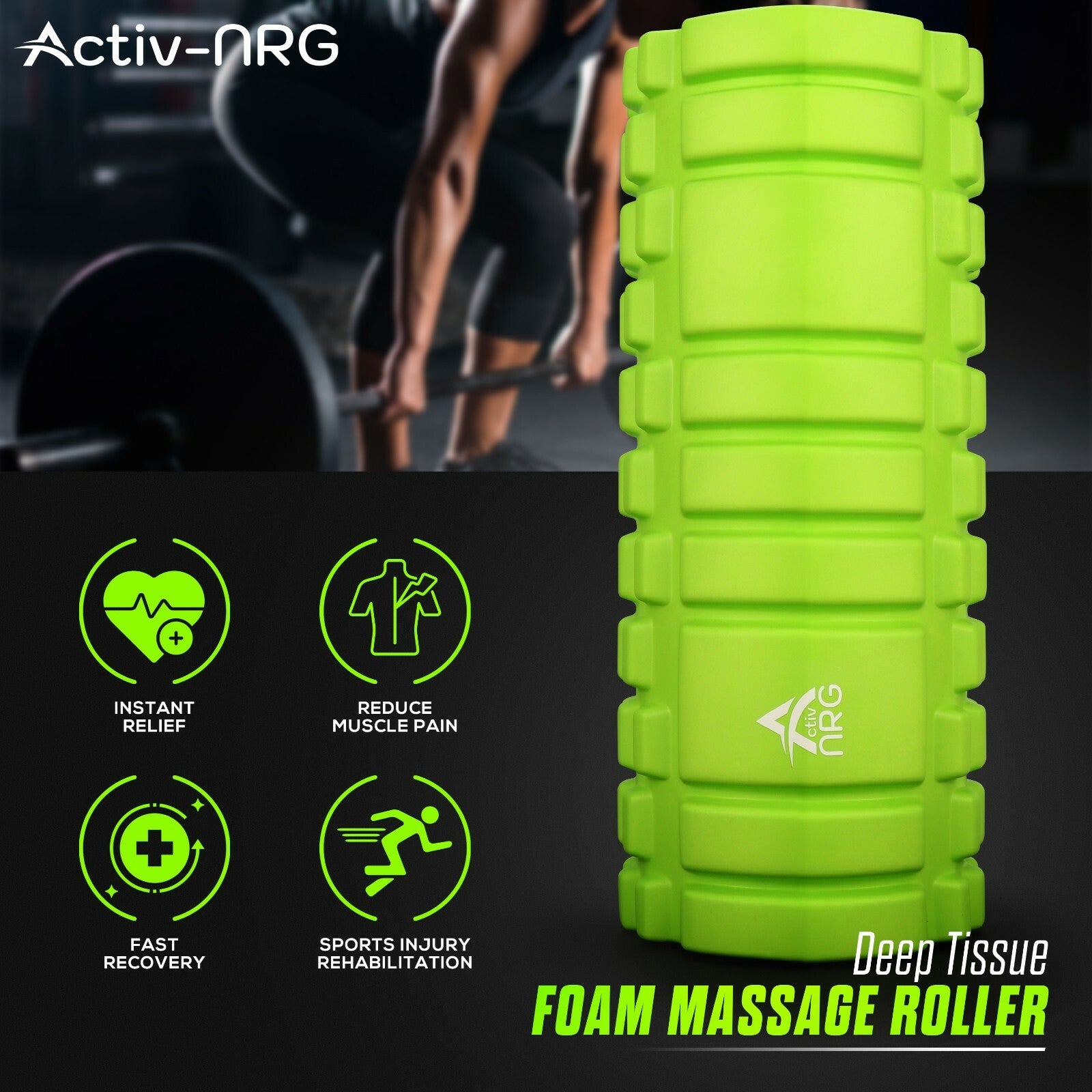 Foam Fitness Roller for Deep Tissue Massage Grid Muscle Trigger Point Muscles
