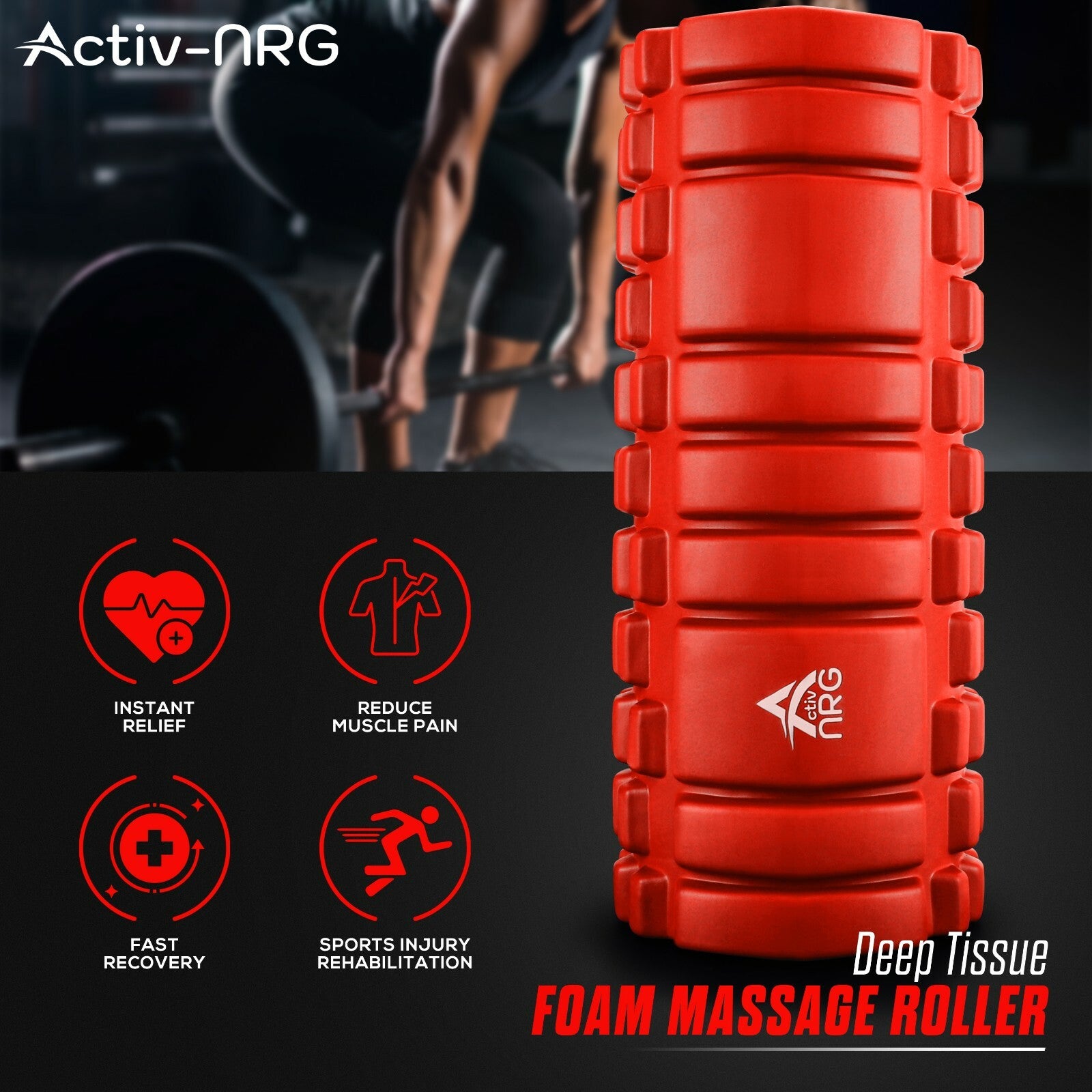 Foam Fitness Roller for Deep Tissue Massage Grid Muscle Trigger Point Muscles