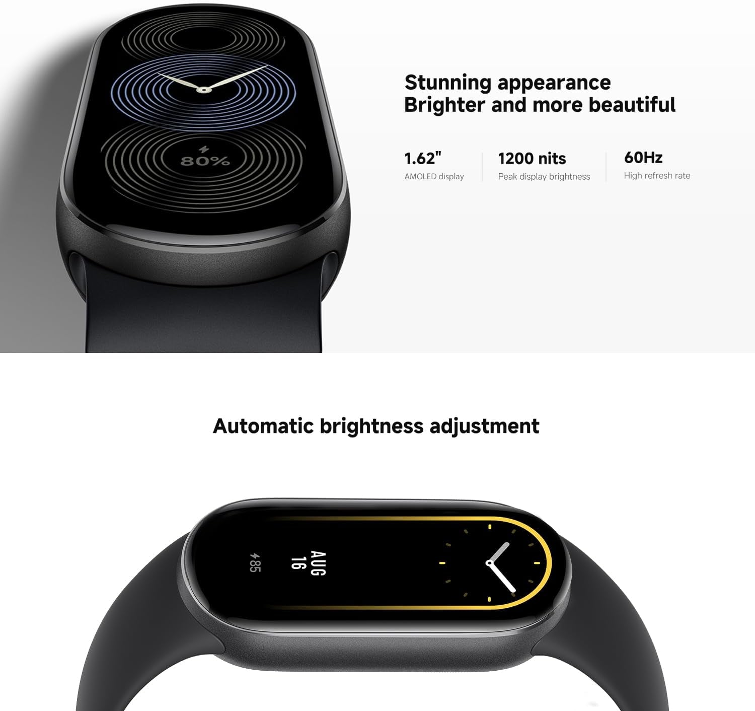 Smart Band 9 Fitness Tracker, 1.62" AMOLED Display, 21-Day Battery, 150+ Sports Modes, Heart Rate & Spo₂ Monitoring, Sleep Tracker, 5ATM Waterproof, Mi Fit App, 2-Year Warranty – Midnight Black